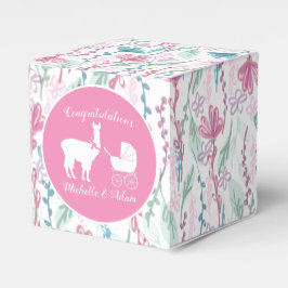 Llama Baby shower Pink Girl Bedankdoosjes
