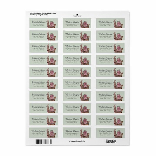 Llama | BABY SHOWER | Retouradreslabels Etiket (Full Sheet)