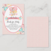 Llama Baby shower Roze Bloemen Breng een Boek Informatiekaartje (Voorkant / Achterkant)