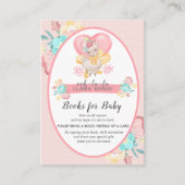 Llama Baby shower Roze Bloemen Breng een Boek Informatiekaartje (Voorkant)