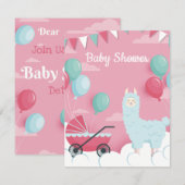 Llama Baby shower Uitnodiging (Voorkant / Achterkant)
