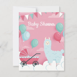 Llama Baby shower Uitnodiging