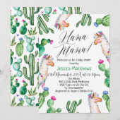 Llama Baby shower Uitnodiging (Voorkant / Achterkant)