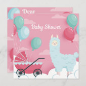 Llama Baby shower Uitnodiging (Voorkant / Achterkant)