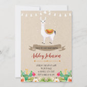 Llama baby shower uitnodiging (Voorkant)