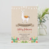 Llama baby shower uitnodiging (Staand voorkant)