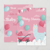 Llama Baby shower Uitnodiging (Voorkant / Achterkant)