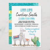 Llama Baby shower Uitnodiging Genderneutraal Uitno (Voorkant / Achterkant)