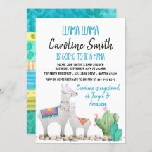Llama Baby shower Uitnodiging Genderneutraal Uitno