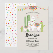 Llama baby shower uitnodiging Llama Love Fiesta