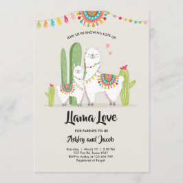 Llama baby shower uitnodiging Llama Love Fiesta