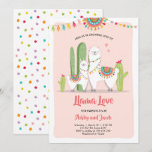 Llama baby shower uitnodiging Llama Love Fiesta