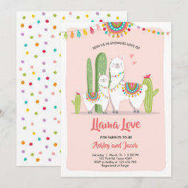 Llama baby shower uitnodiging Llama Love Fiesta