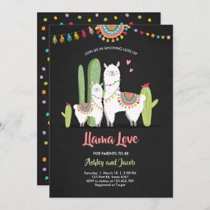 Llama baby shower uitnodiging Llama Love Fiesta