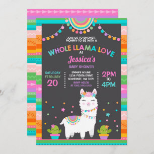 llama Baby shower Uitnodiging Whole Llama Love Bab