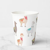 Llama Baby Shower | Watercolor Boho Alpaca Animal Papieren Bekers (Links)