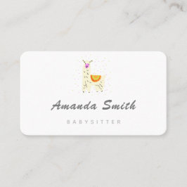 Llama Babysitter Minimaal Visitekaartje