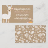 Llama Babysitter Nanny Kinderopvang Visitekaartje (Voorkant / Achterkant)