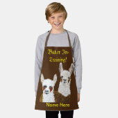 Llama Baker in Training en (naam hier) Kinderen Schort (Gedragen)