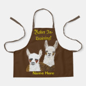 Llama Baker in Training en (naam hier) Kinderen Schort (Voorkant)