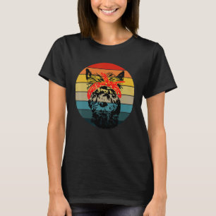 Llama Bandana Retro Zonsondergang Alpaca T-shirt