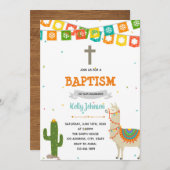 Llama baptism Invitation Kaart (Voorkant / Achterkant)