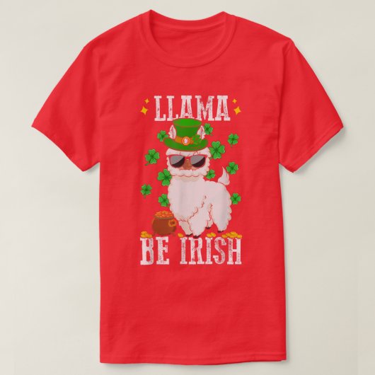 LLAMA BE IRISH Shamrock Kinder Women T-shirt Funny (Design voorkant)