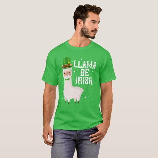 Llama Be Irish Shamrock St. Patrick's Day Saint Pa T-shirt (Voorkant volledig)