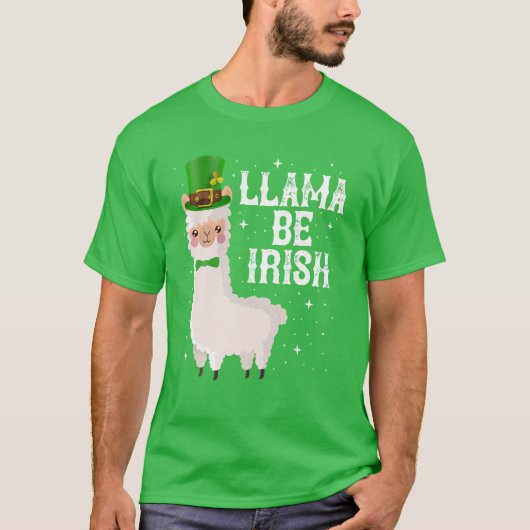 Llama Be Irish Shamrock St. Patrick's Day Saint Pa T-shirt (Voorkant)