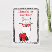 Llama Bij Mijn Valentijn Grappige Kinderen Valenti Kaart (Voorkant)