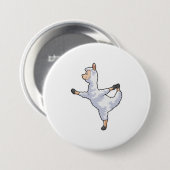 Llama bij Yoga Fitness Ronde Button 7,6 Cm (Voorkant /achterkant)