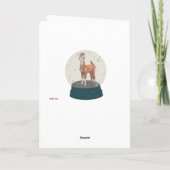 LLAMA & BIRD SNOWGLOBE MERRY & BRIGHT Card Feestdagen Kaart (Achterkant)