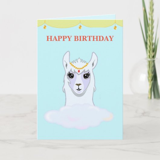 Llama Birthday Card Kaart (Voorkant)