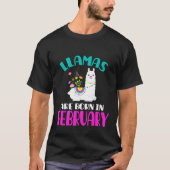 Llama Birthday Februari T-shirt (Voorkant)