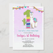 Llama Birthday Invitation - 1st Birthday Invites Kaart (Voorkant)
