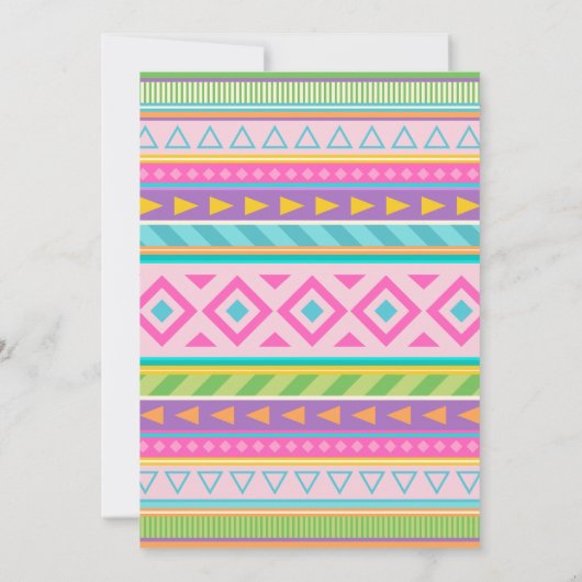 Llama Birthday Invitation, Llama Fiesta Invite Kaart (Achterkant)