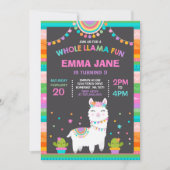 Llama Birthday Invitation Whole Llama Fun Party Kaart (Voorkant)