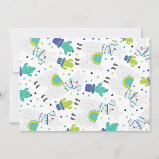Llama Birthday Invitation Whole Llama Fun Party Kaart (Achterkant)