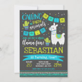 Llama Birthday Invitation Whole Llama Fun Party Kaart (Voorkant)