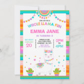 Llama Birthday Invitation Whole Llama Fun Party Kaart (Voorkant)