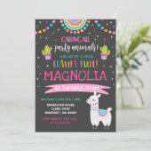 Llama Birthday Invitation Whole Llama Fun Party Kaart (Staand voorkant)