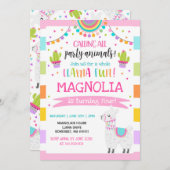 Llama Birthday Invitation Whole Llama Fun Party Kaart (Voorkant / Achterkant)