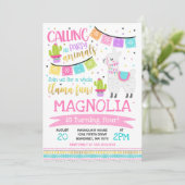 Llama Birthday Invitation Whole Llama Fun Party Kaart (Staand voorkant)