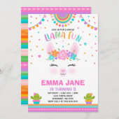 Llama Birthday Invitation Whole Llama Fun Party Kaart (Voorkant / Achterkant)