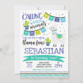 Llama Birthday Invitation Whole Llama Fun Party Kaart (Voorkant)