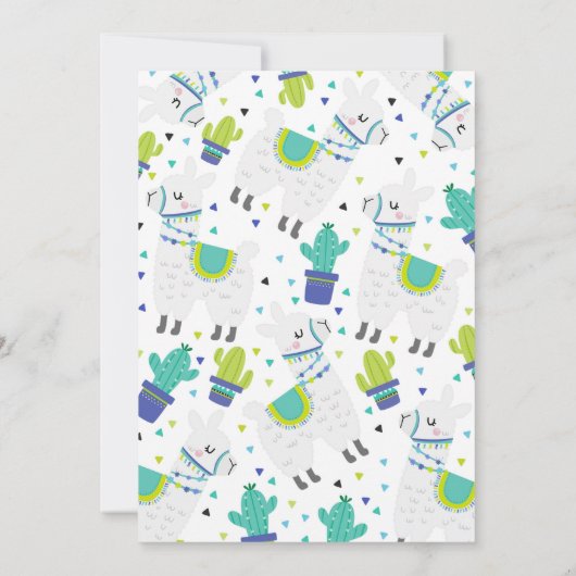 Llama Birthday Invitation Whole Llama Fun Party Kaart (Achterkant)