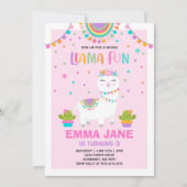 Llama Birthday Invitation Whole Llama Fun Party Kaart (Voorkant)