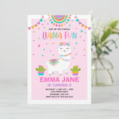 Llama Birthday Invitation Whole Llama Fun Party Kaart (Staand voorkant)