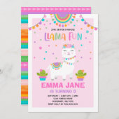 Llama Birthday Invitation Whole Llama Fun Party Kaart (Voorkant / Achterkant)