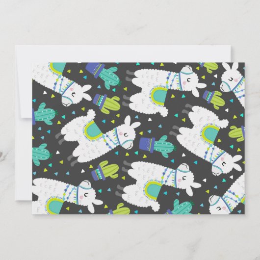 Llama Birthday Invitation Whole Llama Fun Party Kaart (Achterkant)